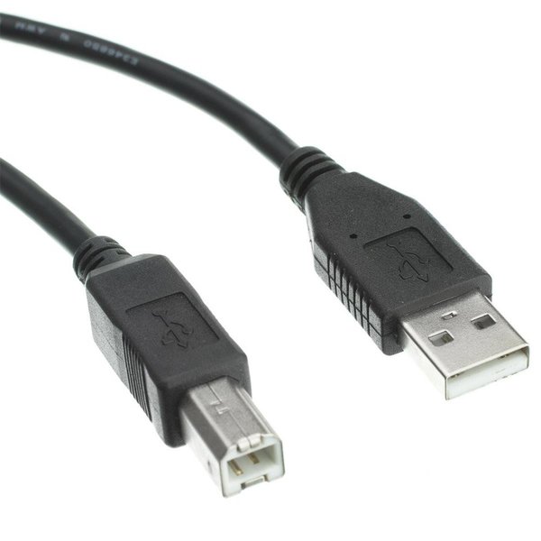 Cable Wholesale Cable Wholesale 10U2-02203BK Black USB 2.0 Printer & Device Cable; Type A Male to Type B Male - 3 ft. 10U2-02203BK